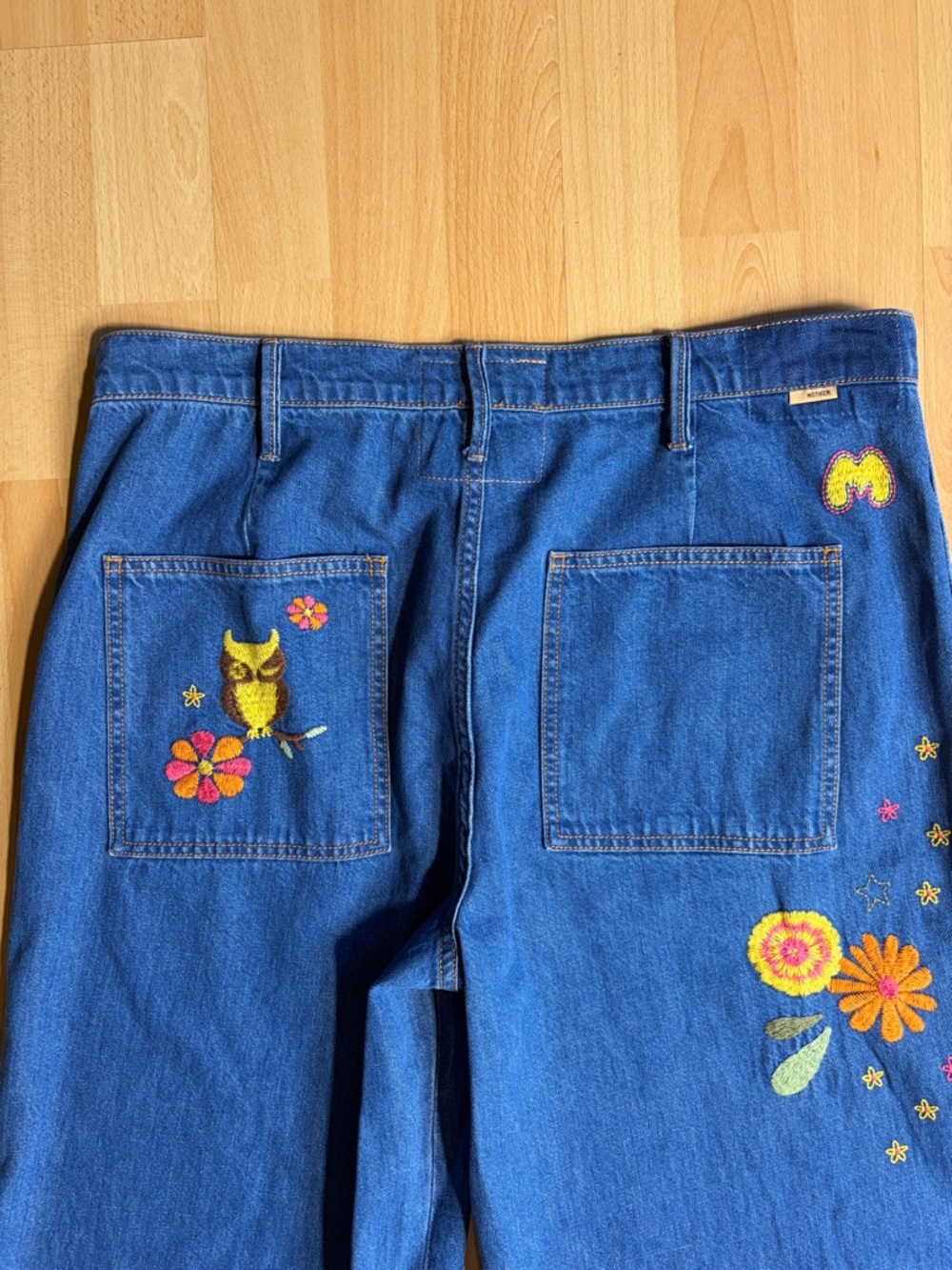 MOTHER The Heyday Hustler Roller Wide Leg in Hodgepodge Floral Embroidery - Picture 12 of 16